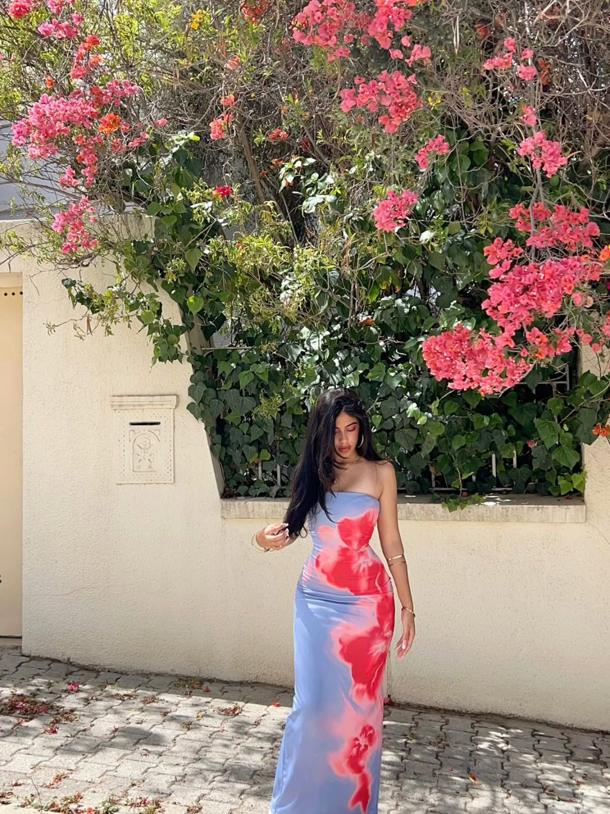 Robe bleu floral
