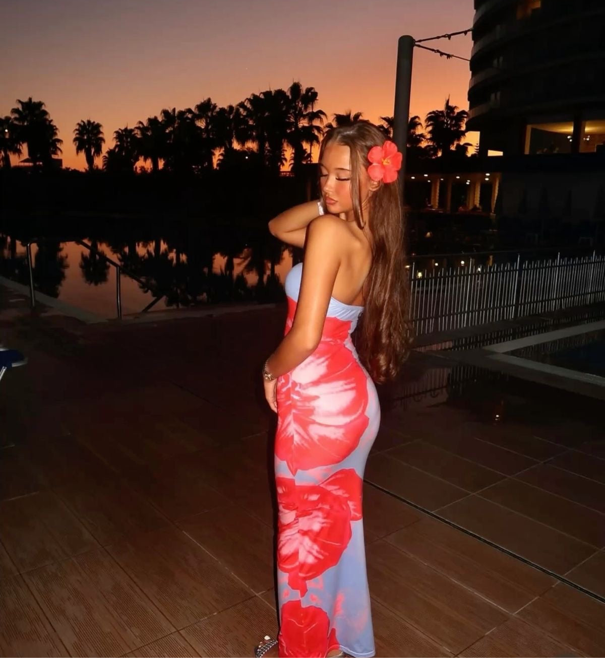 Robe bleu floral