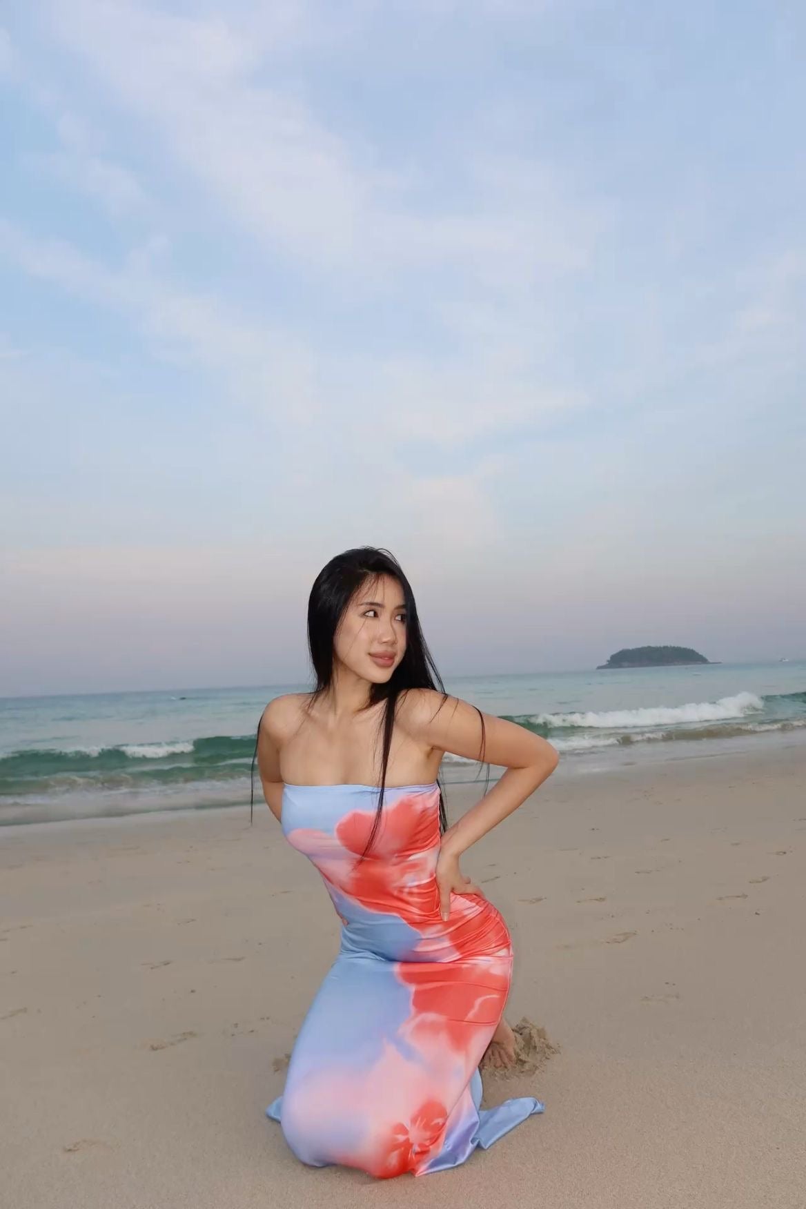 Robe bleu floral